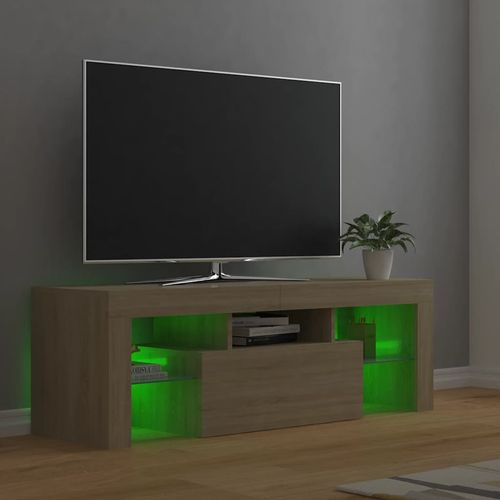 Szafka pod TV z oświetleniem LED, dąb sonoma, 120x35x40 cm na Arena.pl