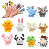 Pluszowe pacynki kukiełki na palce do zabawy dla dzieci 10 sztuk