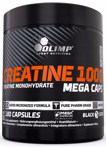 OLIMP CREATINE 1000 MEGA CAPS 180k KREATYNA MONOHYDRAT zdjęcie 1