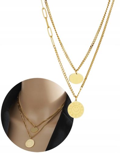 Pozłacany Naszyjnik Stal Chirurgiczna Złoty 18K na Arena.pl