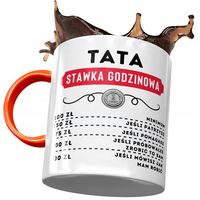 Kubek Pomarańczowy Dla Taty Ojca Na Dzień Taty Z Nadrukiem Ze Zdjęciem