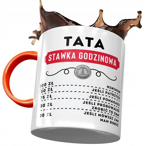 Kubek Pomarańczowy Dla Taty Ojca Na Dzień Taty Z Nadrukiem Ze Zdjęciem na Arena.pl