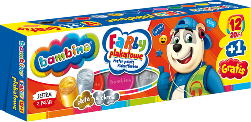 FARBY PLAKATOWE 12+1 KOL 20ML BAMBINO na Arena.pl
