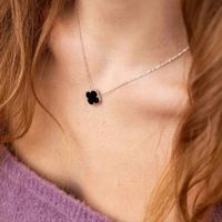 Naszyjnik z czterolistną koniczyną - Kolor Silver