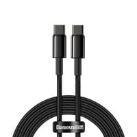 kabel przewód usb-c - usb-c szybkie ładowanie 100w 2m - cały czarny