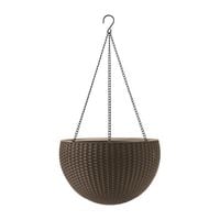 Doniczka wisząca na balkon ścianę rattan Keter ELEGANCKA brązowa na kwiaty