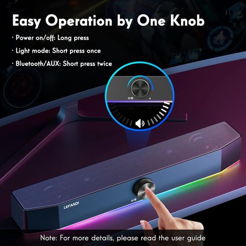 Głośnik przenośny komputerowy LEFANDI D528 czarny 10 W Oświetlenie RGB HIT! na Arena.pl