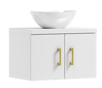 Szafka łazienkowa wisząca MARKUS 50 biała z umywalką Eliza B (GOLD)