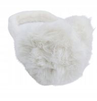 Duże miękkie futrzane z dłuższym włosem nauszniki rozmiar uniwersalny biały