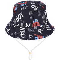 Czarny Kapelusz Dziecięcy Z Regulacją Bawełniany Letni Kap-Mds-7