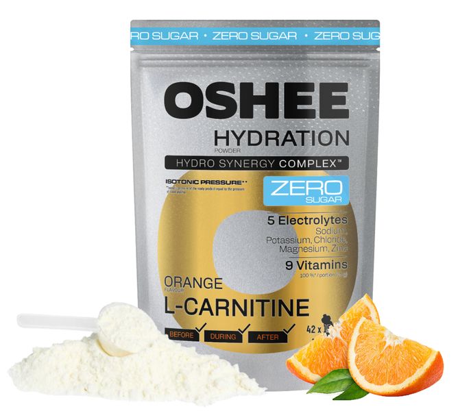 OSHEE Hydration ZERO Sugar w proszek Orange L-karnityna 630 g zdjęcie 1