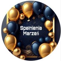 Opłatek na tort Urodziny 18 30 40 50 60 Balony Szampan Happy Birthday Tekst