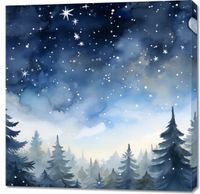 Obraz 90x90cm Tajemniczy Las o Zmierzchu