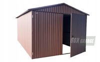 GARAŻ BLASZANY 3m x 5m dwuspad pion - kwaterki - brąz BOX132 3x5