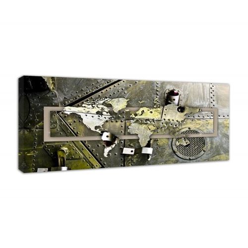 Obraz na płótnie - Canvas, Mapa Świata - stal 50x20 na Arena.pl