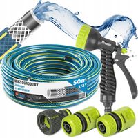 WĄŻ OGRODOWY GUMOWY 3/4" 50m 4 WARSTWY + ZESTAW PISTOLET ZŁĄCZKI BRADAS