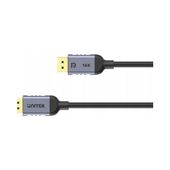 Kabel przewód DP Unitek C1626GY01 DisplayPort 2.1 16K 60Hz Czarno-szary 3m