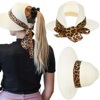 Piękny Kapelusz Damski Słomkowy Na Kucyk Plażowy