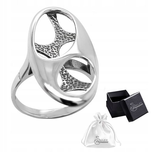 Pierścionek srebrny pr. 925 Pierścień z Owalnym Elementem Ażurowym | r. 17 na Arena.pl