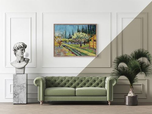 Orchard Bordered by Cypresses, Vincent Van Gogh - plakat 59,4x42 cm na Arena.pl