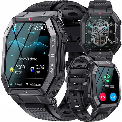 SMARTWATCH MĘSKI MILITARNY WODOODPORNY ROZMOWY WIELOFUNKCYJNY POLSKIE MENU na Arena.pl
