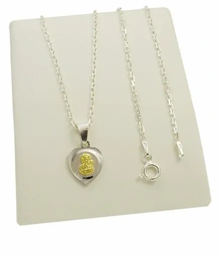 Łańcuszek Srebrny Ankier Diamentowany z Medalikiem Serduszko Grawer Gratis zdjęcie 8