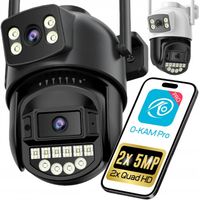 PODWÓJNA KAMERA 2W1 ZEWNĘTRZNA OBROTOWA IP WIFI 2x 5MPX QUAD HD MONITORING