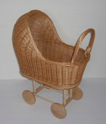 Wózek wiklinowy dla lalek NATURALNY pchacz pościel na Arena.pl