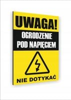 Tabliczka znak informacyjny nadruk UV 30x20 ogrodzenie pod napięciem
