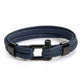 BETLEWSKI męska bransoletka skórzane rzemyki stal nierdzewna w pudełku