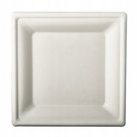 talerz z trzciny cukrowej pulpa bio 20x20 cm biały 12 szt.