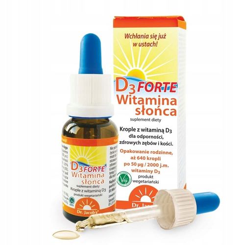 Witamina D3 FORTE krople 20ml płynie DR JACOBS na Arena.pl