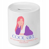 Skarbonka Dla Dziewczyny Cool Girl Prezent Z Nadrukiem Ze Zdjęciem