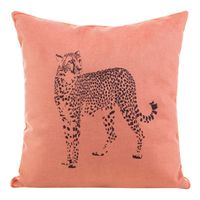 Poszewka welwetowa LEO 45X45 koralowa czarna