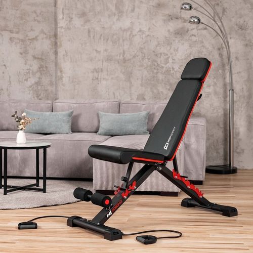 Ławka treningowa z ekspanderami regulowana hopsport 250 kg składana na Arena.pl