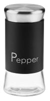 Przyprawnik pojemnik szklany pieprz GRENO 150 ml stal napis PEPPER czarny