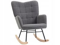 Fotel bujany uszak ciemno szary 71 x 92 x 101 cm polar berberyjski