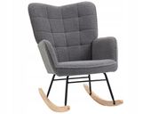Fotel bujany uszak ciemno szary 71 x 92 x 101 cm polar berberyjski