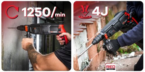 MŁOTOWIERTARKA MŁOT UDAROWY WIERTARKA UDAROWA SDS+ 2600W 4J WALIZKA na Arena.pl