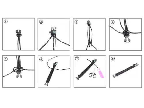 Bransoletka survival opaska 5w1 kompas krzesiwo linka nóż linka paracord na Arena.pl