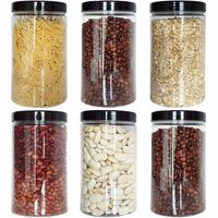 6szt pojemnik na żywność 1250ml słoik PET na produkty sypkie zestaw 1,25l