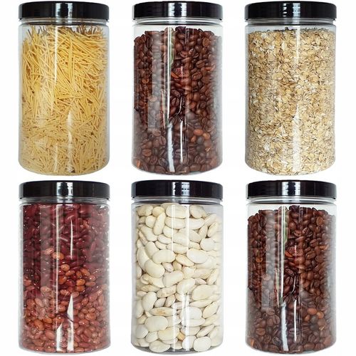 6szt pojemnik na żywność 1250ml słoik PET na produkty sypkie zestaw 1,25l na Arena.pl