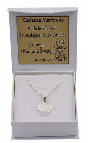 Łańcuszek Srebrny Damski Corda z Medalikiem Serduszko pr 925 Grawer Gratis na Arena.pl