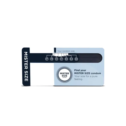 my.size przewodnik po rozmiarach prezerwatyw - wersja angielska, broszura na Arena.pl