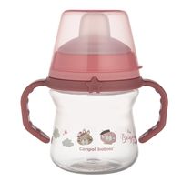 CANPOL Kubek z silikonowym ustnikiem FirstCup 150ml BONJOUR różowy