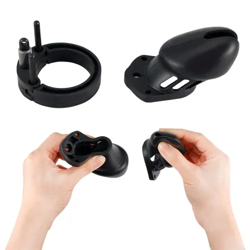 zestaw pasów cnoty denial silicone chastity cage set black brutus na Arena.pl