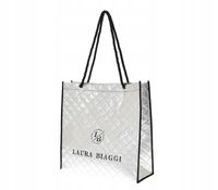 Laura Biaggi - torebka shopper przeszycia srebrny 0100-020