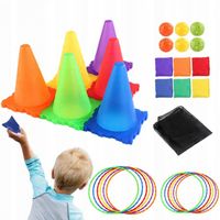 GRA ZRĘCZNOŚCIOWA RZUT DO CELU 3w1 PACHOŁKI OBRĘCZE WORECZKI 30 ELE WOOPIE