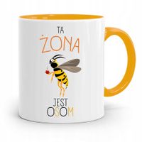 Kubek Żółty Dla Dziewczyny Ta Żona Jest Osom Z Nadrukiem Ze Zdjęciem