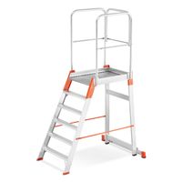 Drabina aluminiowa magazynowa mostek podest magazynowy 6 stopnie 3,29m TUV